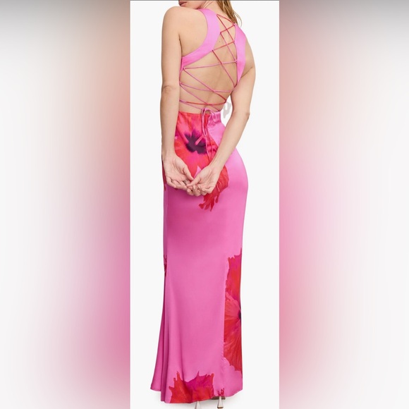 Good American Satin Lace-Up Maxi Slipdress NWT size XS - Picture 2 of 3